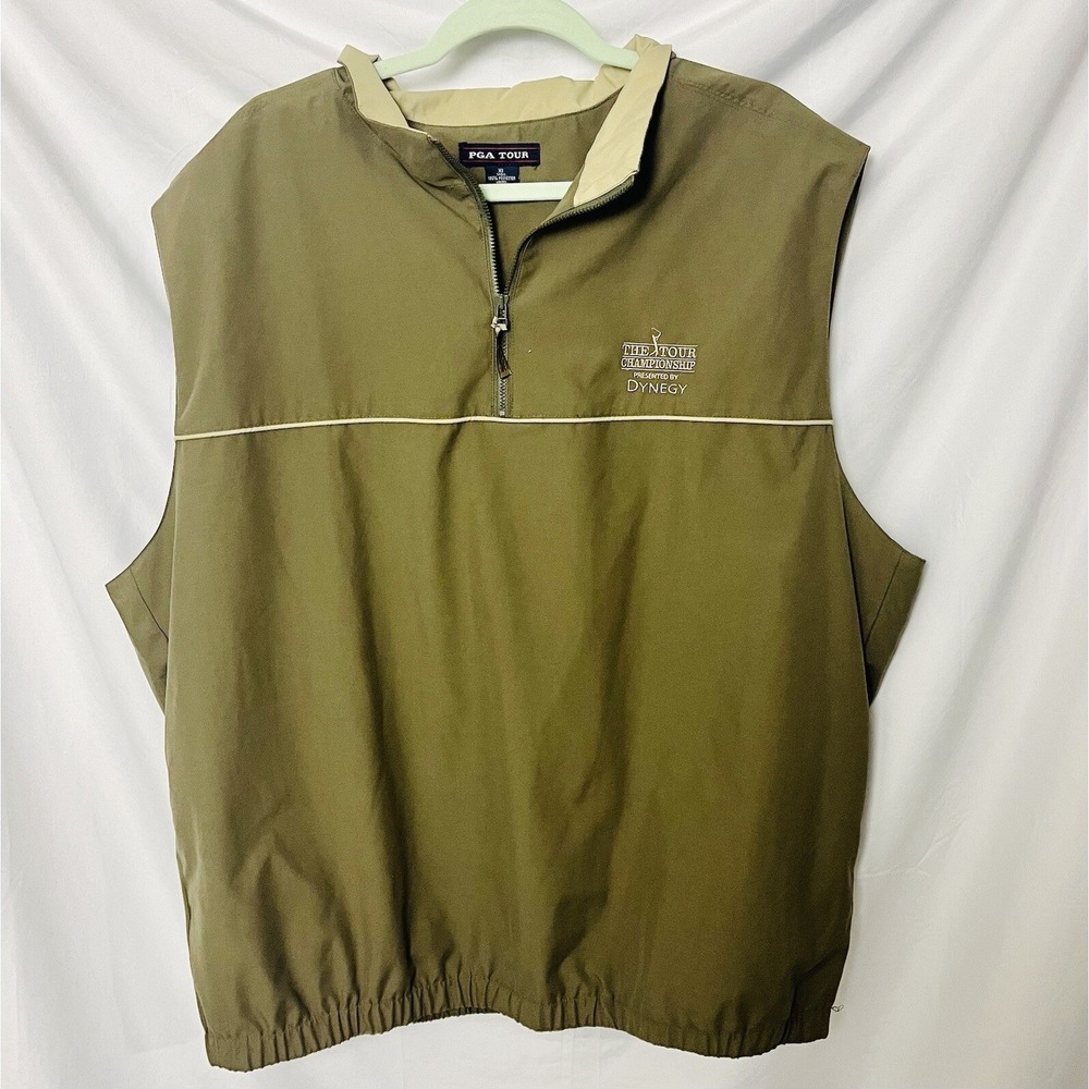 PGA Tour 1/4 Zip Vest‎ Men's XL Olive Green The Tour Championship VTG 2001